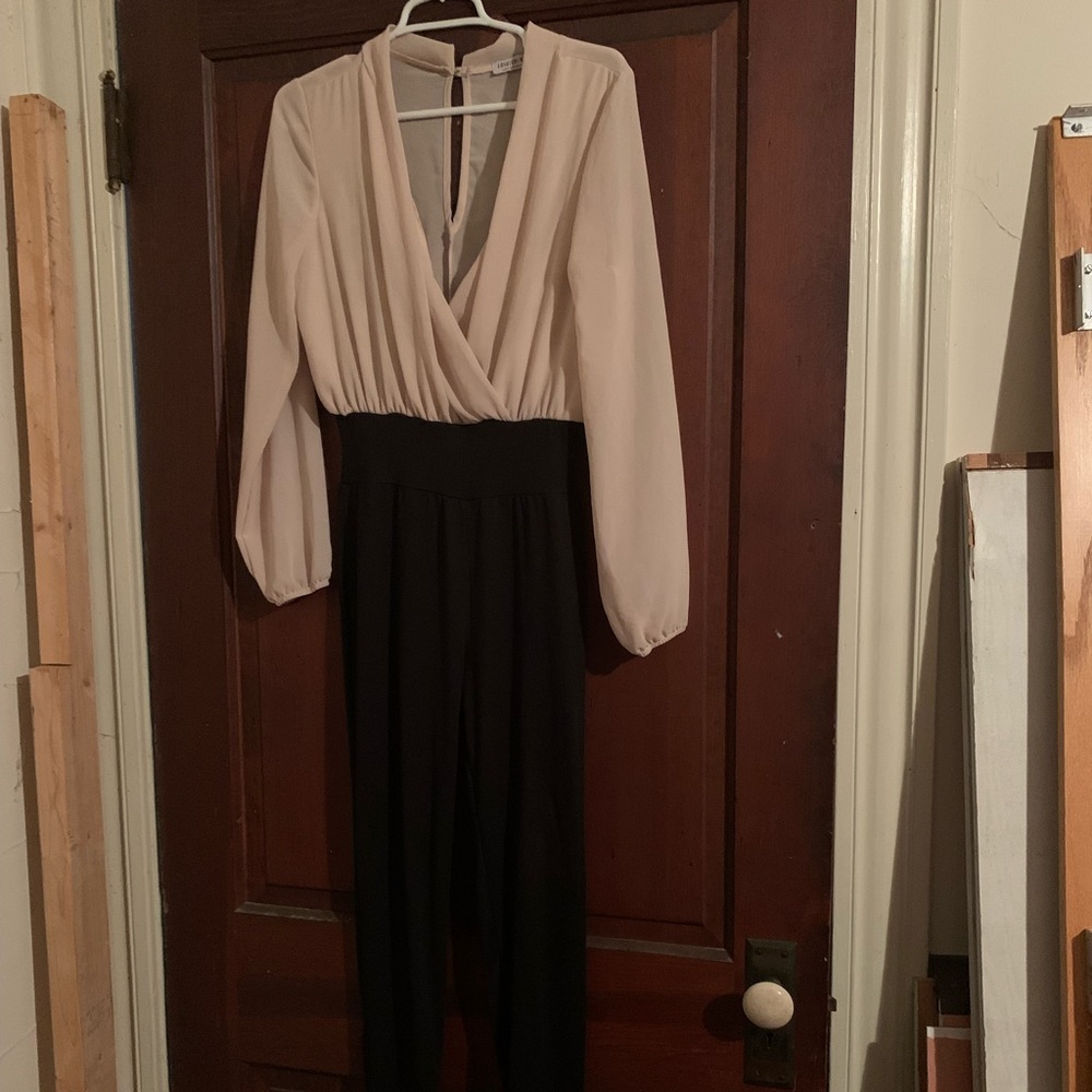 Fashion Nova Brand Sheer Long Sleeve Jumpsuit
